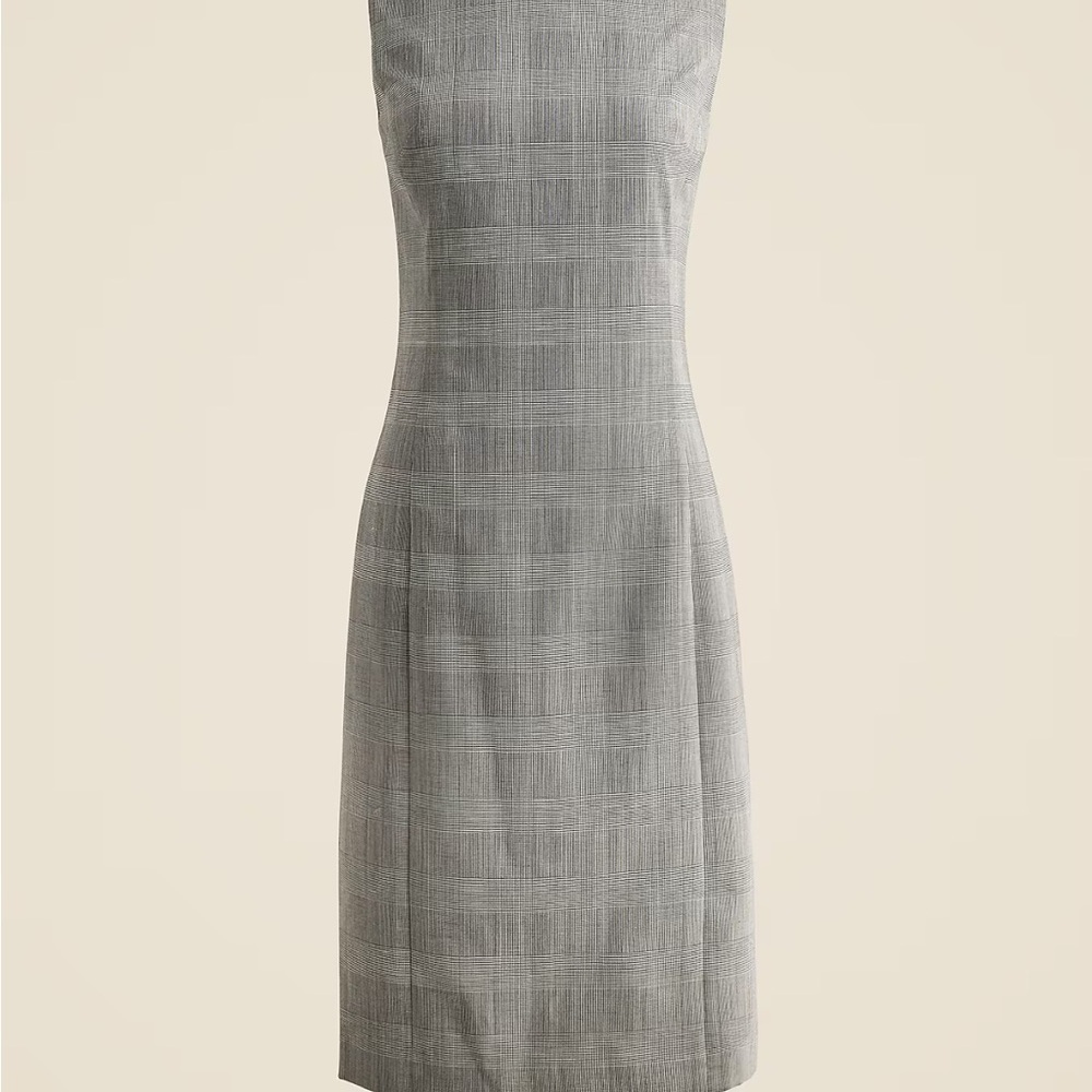 J Crew Seamed shift dress in glen plaid Italian gauzy wool blend Size 6 - Picture 4 of 10